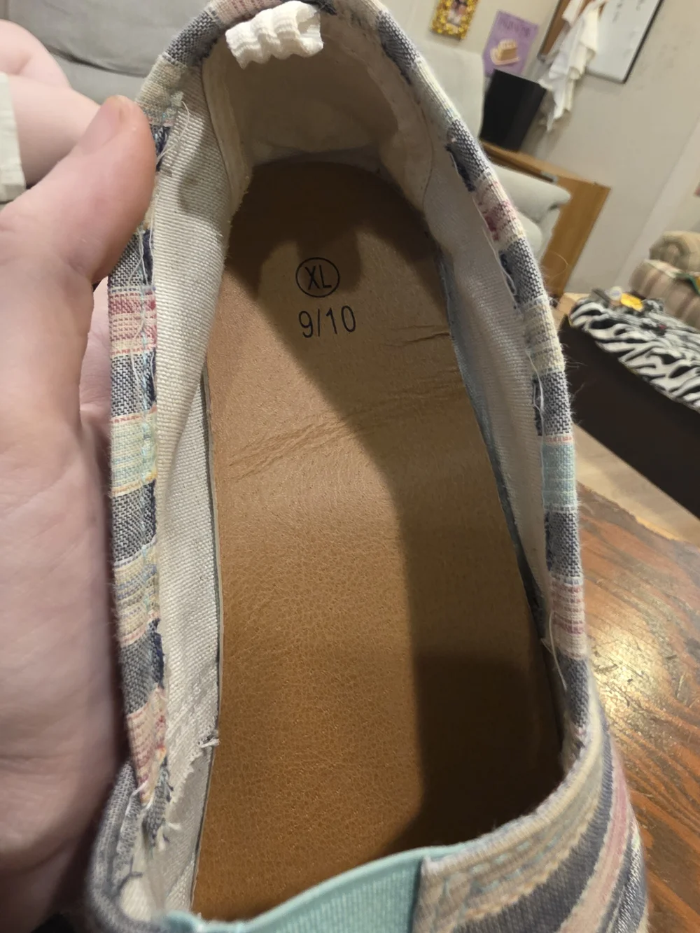 Striped Slip-On Espadrilles in Pastel Blue & Pink